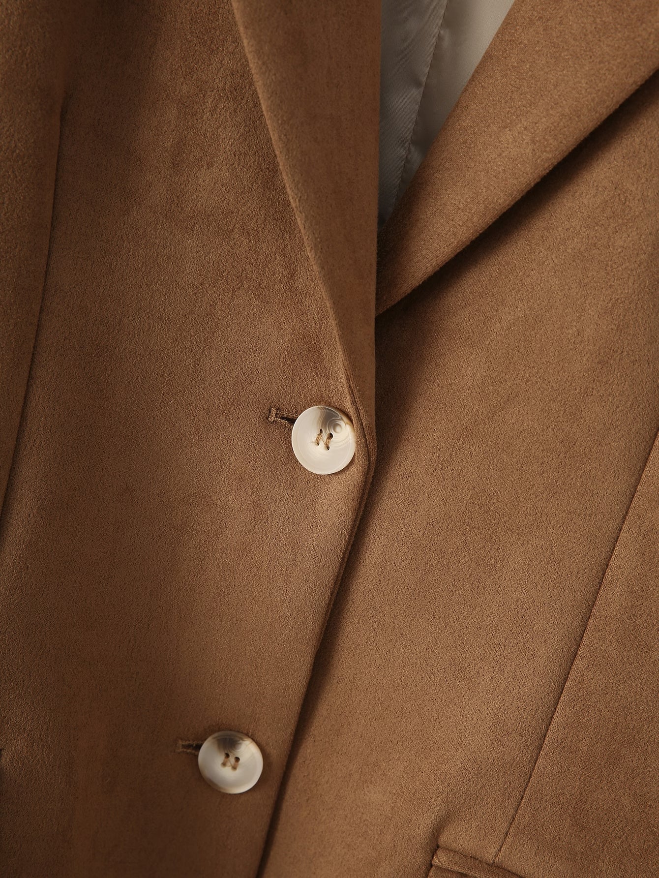 Camel Faux Suede Blazer