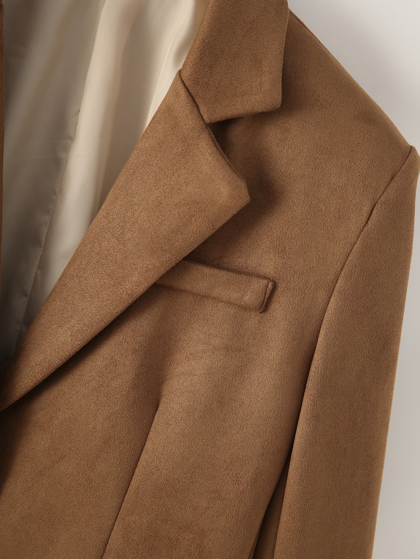 Camel Faux Suede Blazer