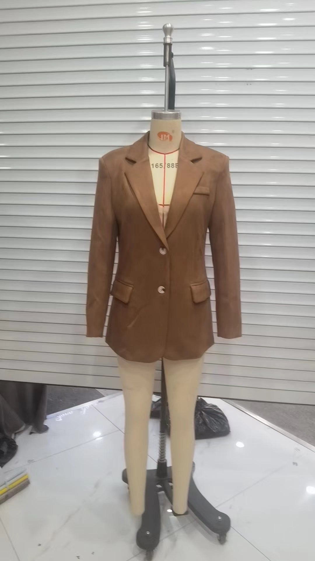 Camel Faux Suede Blazer