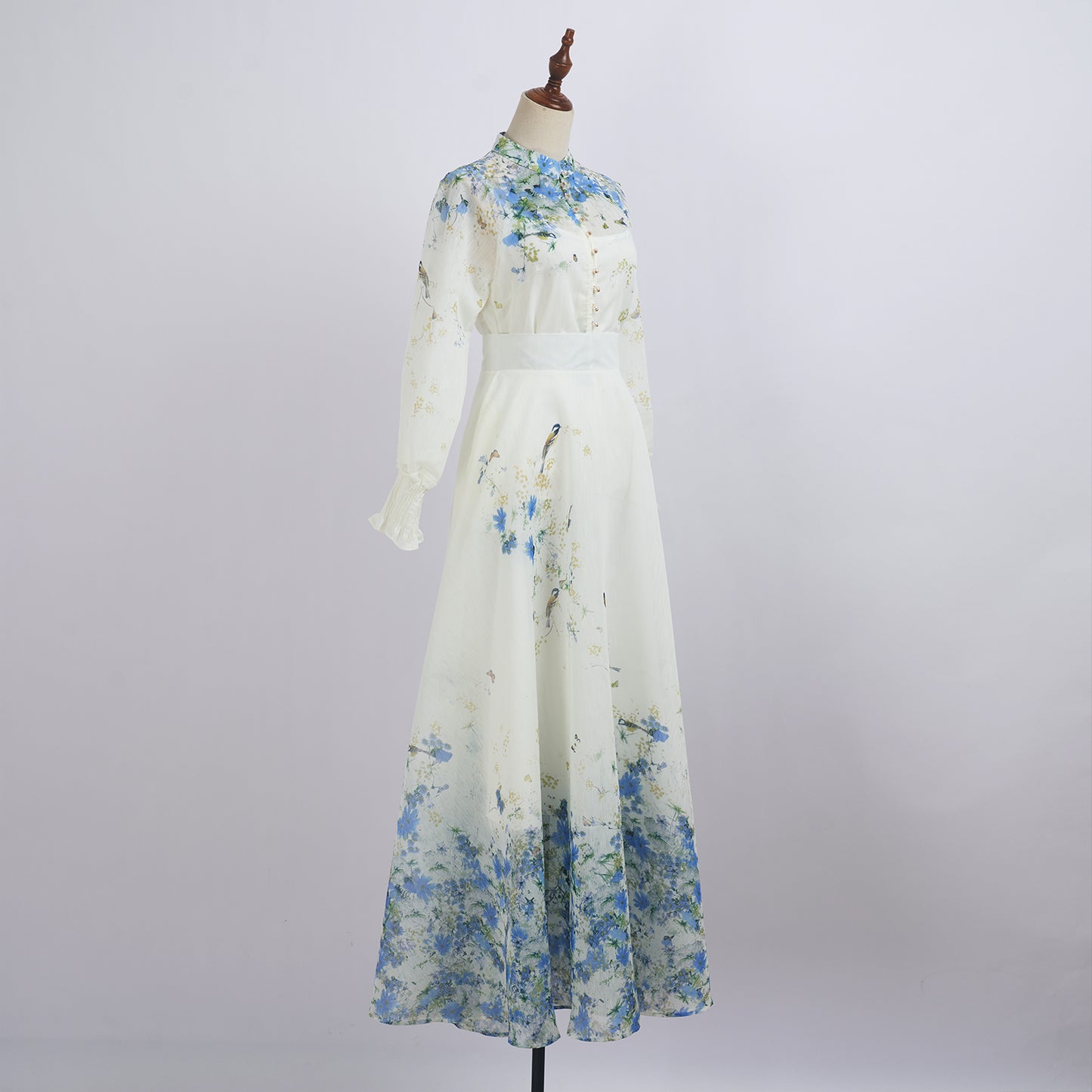 Lantern Long Sleeve Printed Shirt & Skirt Set