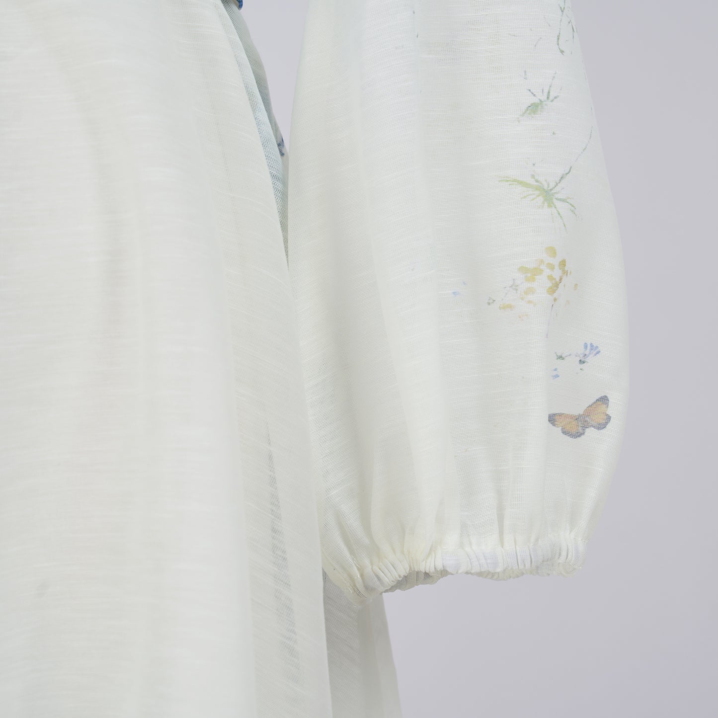 Single Breasted Stand Collar Lantern Long Sleeved Dress