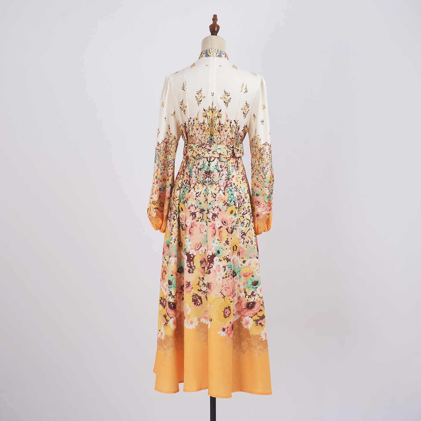 Luxury Button Pocket Mid Length Dress w/ Belt