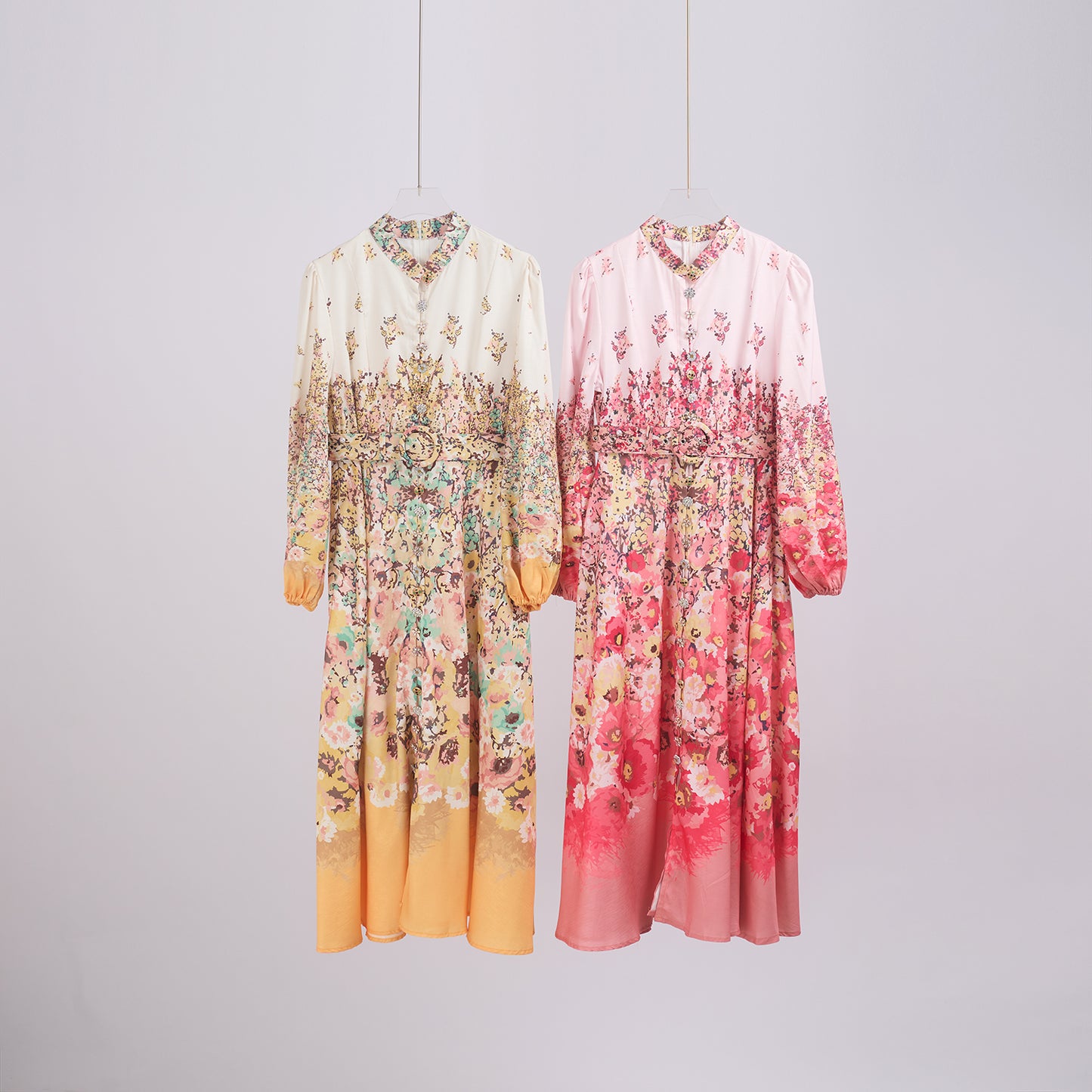 Luxury Button Pocket Mid Length Dress w/ Belt