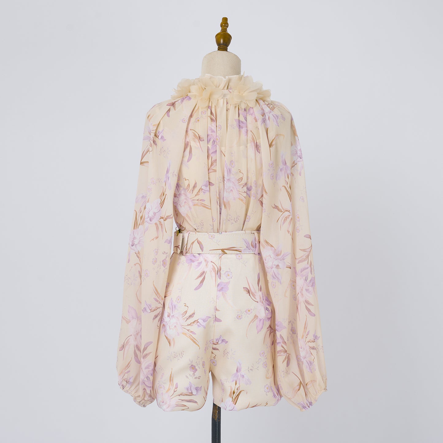 Spring Floral Top High Waisted Shorts Set
