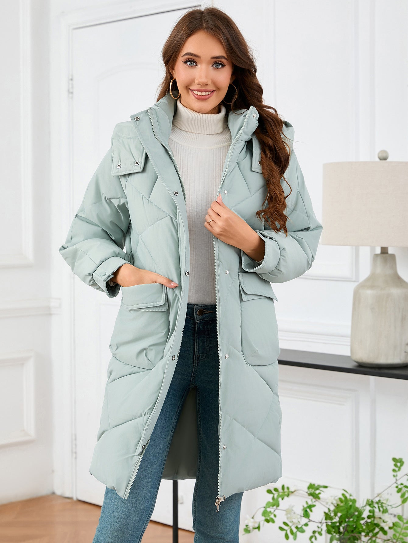 Mid Length Cotton Padded Coat