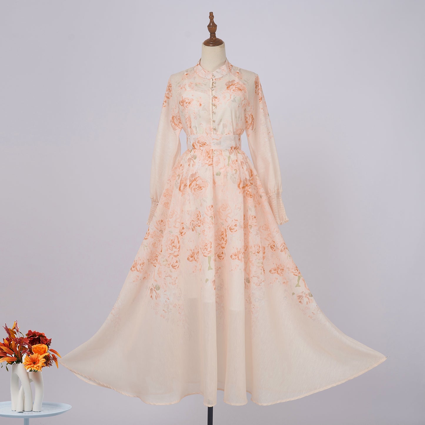 Blouse & High Waist Midi Skirt Set