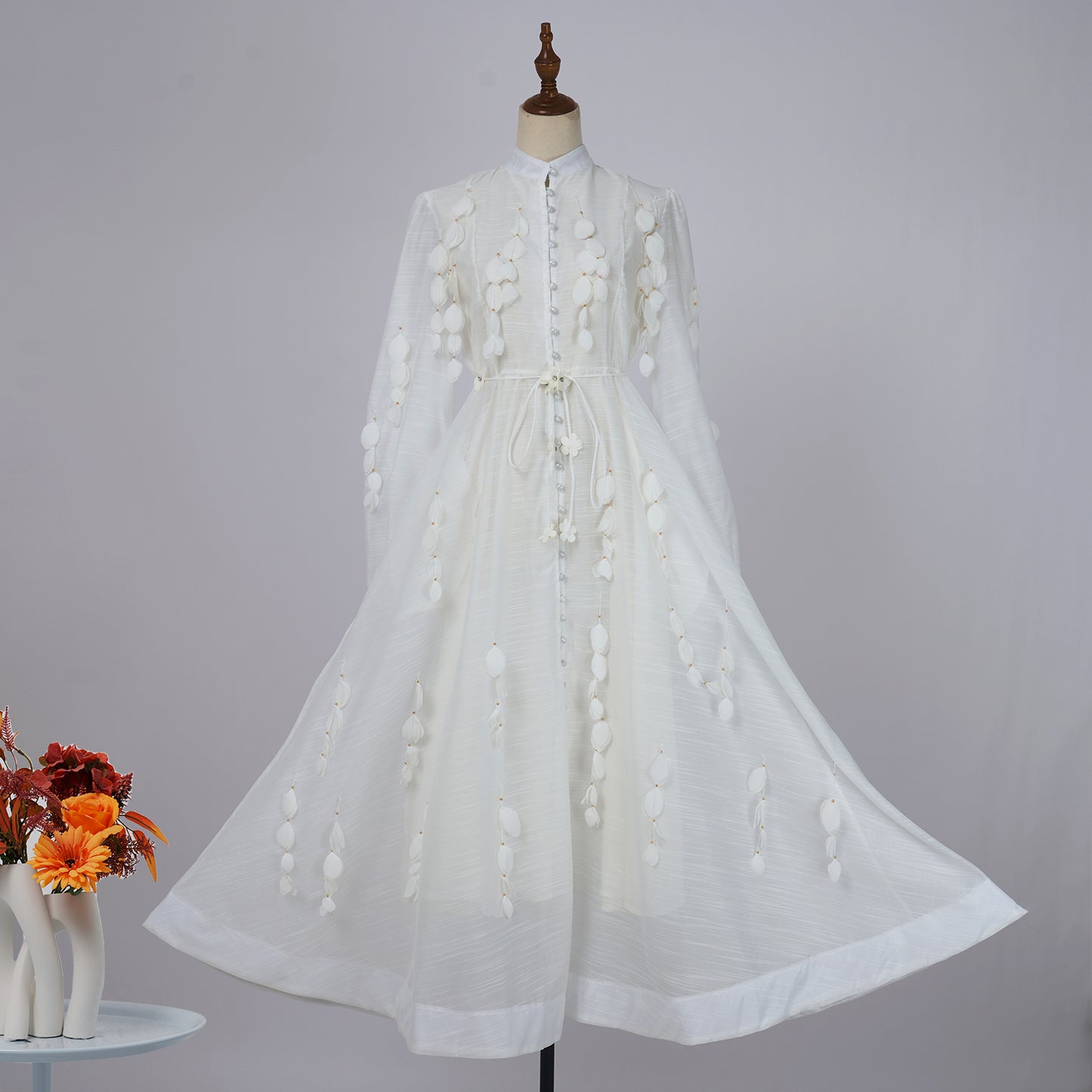 Long Sleeve Button Single Breasted Maxi Dress