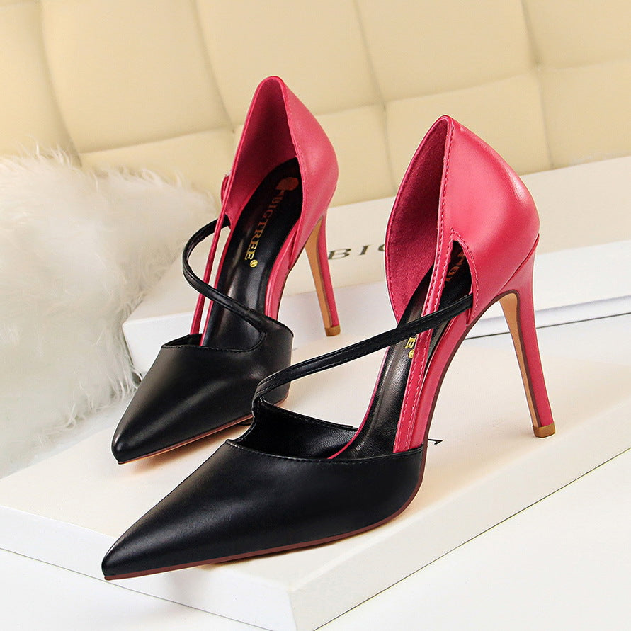 Pointed Toe Colorblock Stilettos