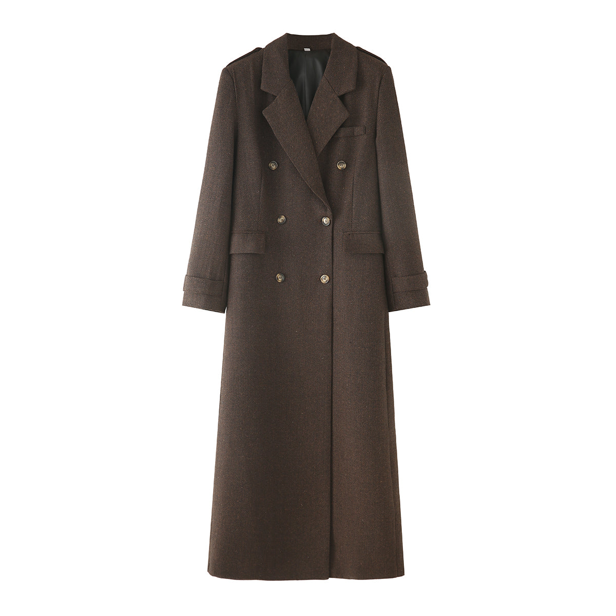 Herringbone Twill Double Breasted Coat