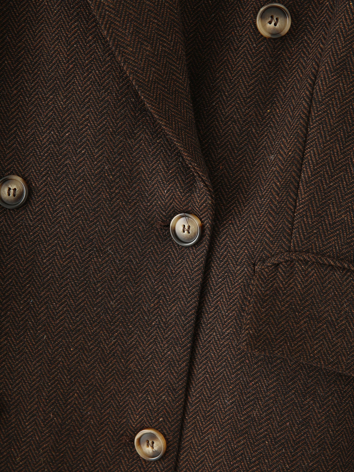 Herringbone Twill Double Breasted Coat
