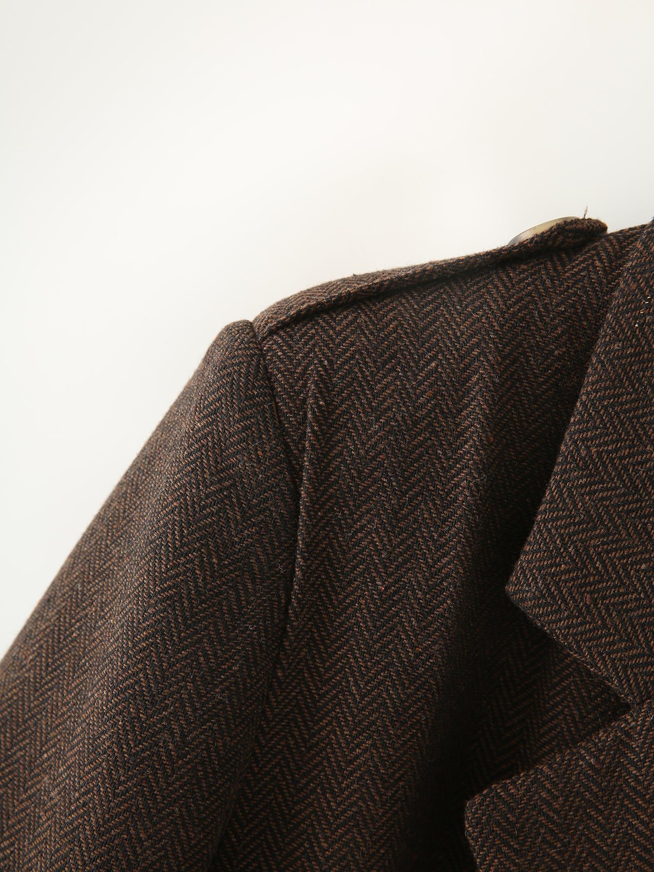 Herringbone Twill Double Breasted Coat