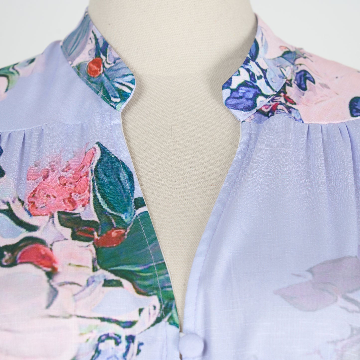 V-neck Buckle Lantern Sleeves Long Dress
