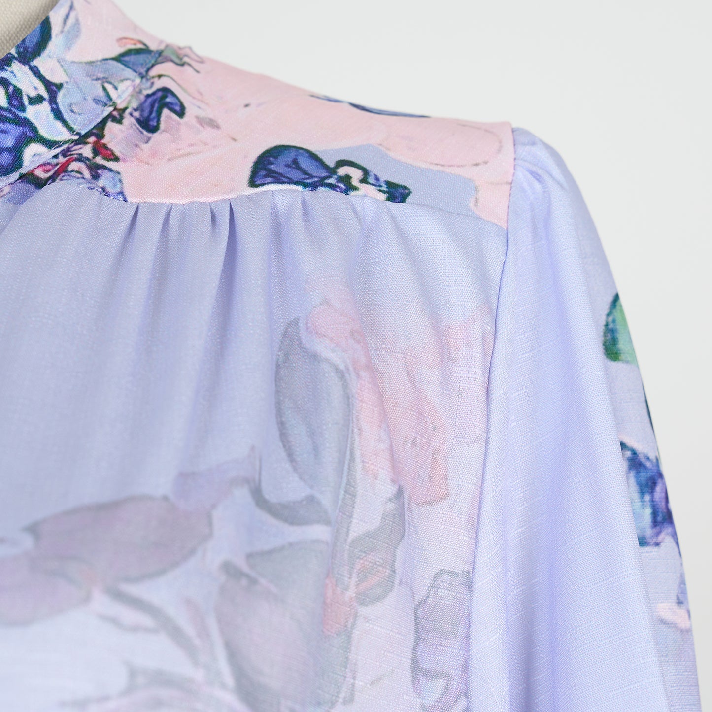 V-neck Buckle Lantern Sleeves Long Dress
