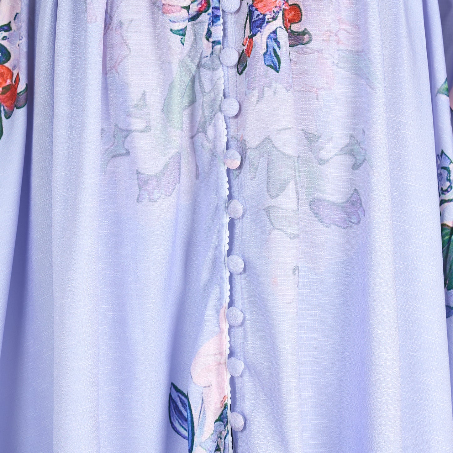 V-neck Buckle Lantern Sleeves Long Dress