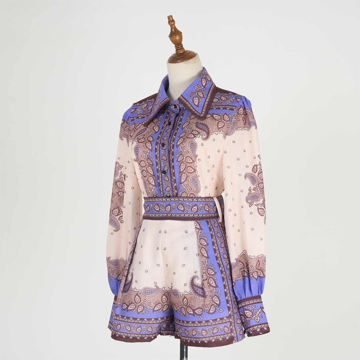 Printed Long Sleeve Elegant Two-Piece Set