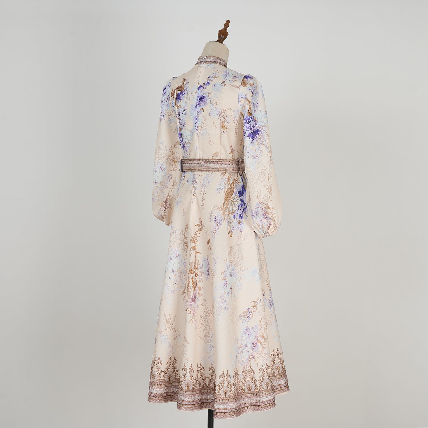 Printed Long Sleeve Elegant Dress