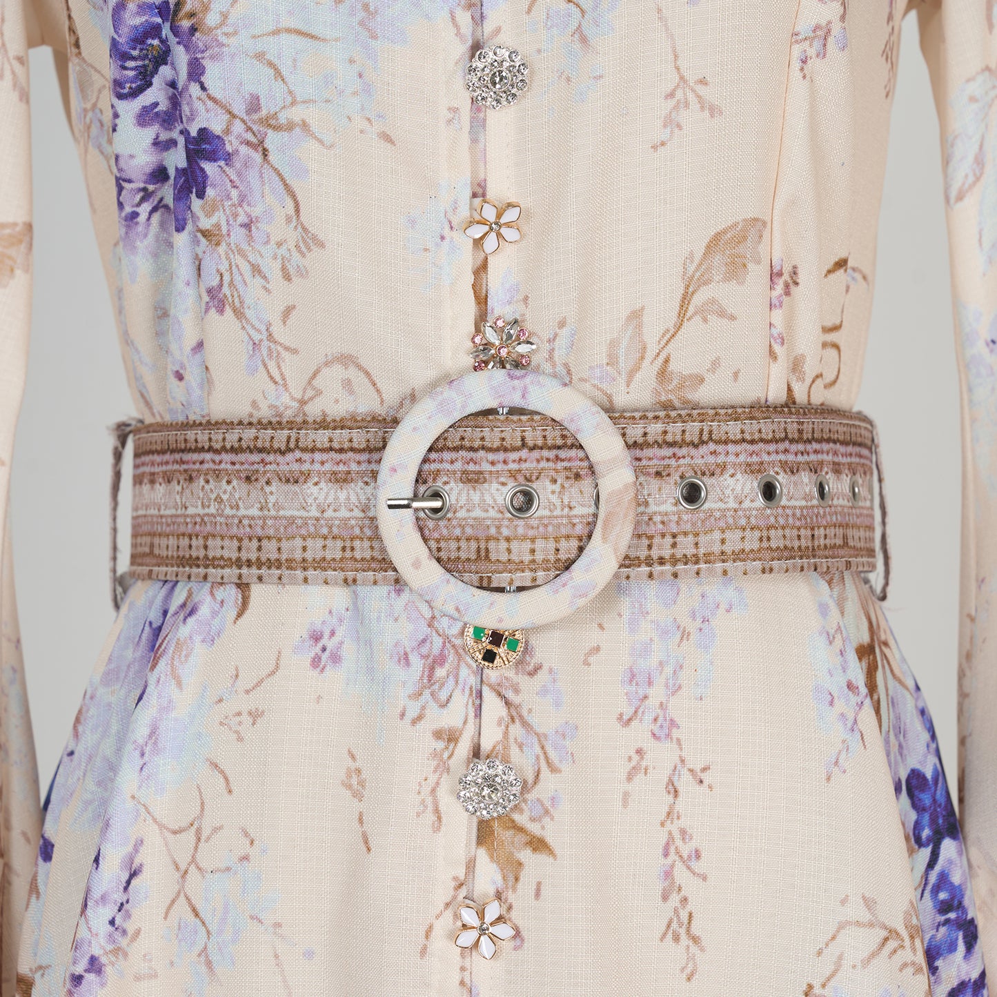 Printed Long Sleeve Elegant Dress