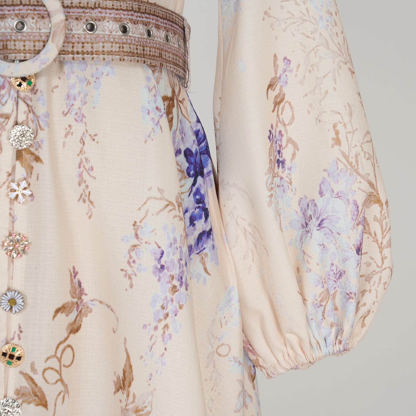 Printed Long Sleeve Elegant Dress