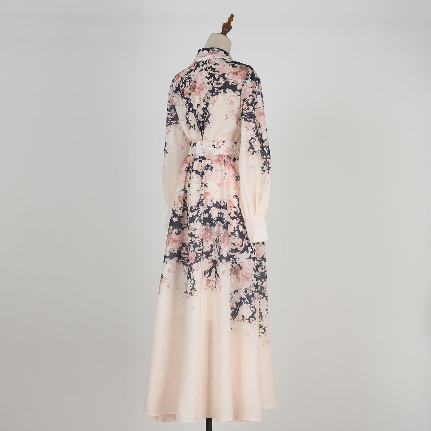 Flower Pattern Long Sleeve Blouse & Long Skirt Set
