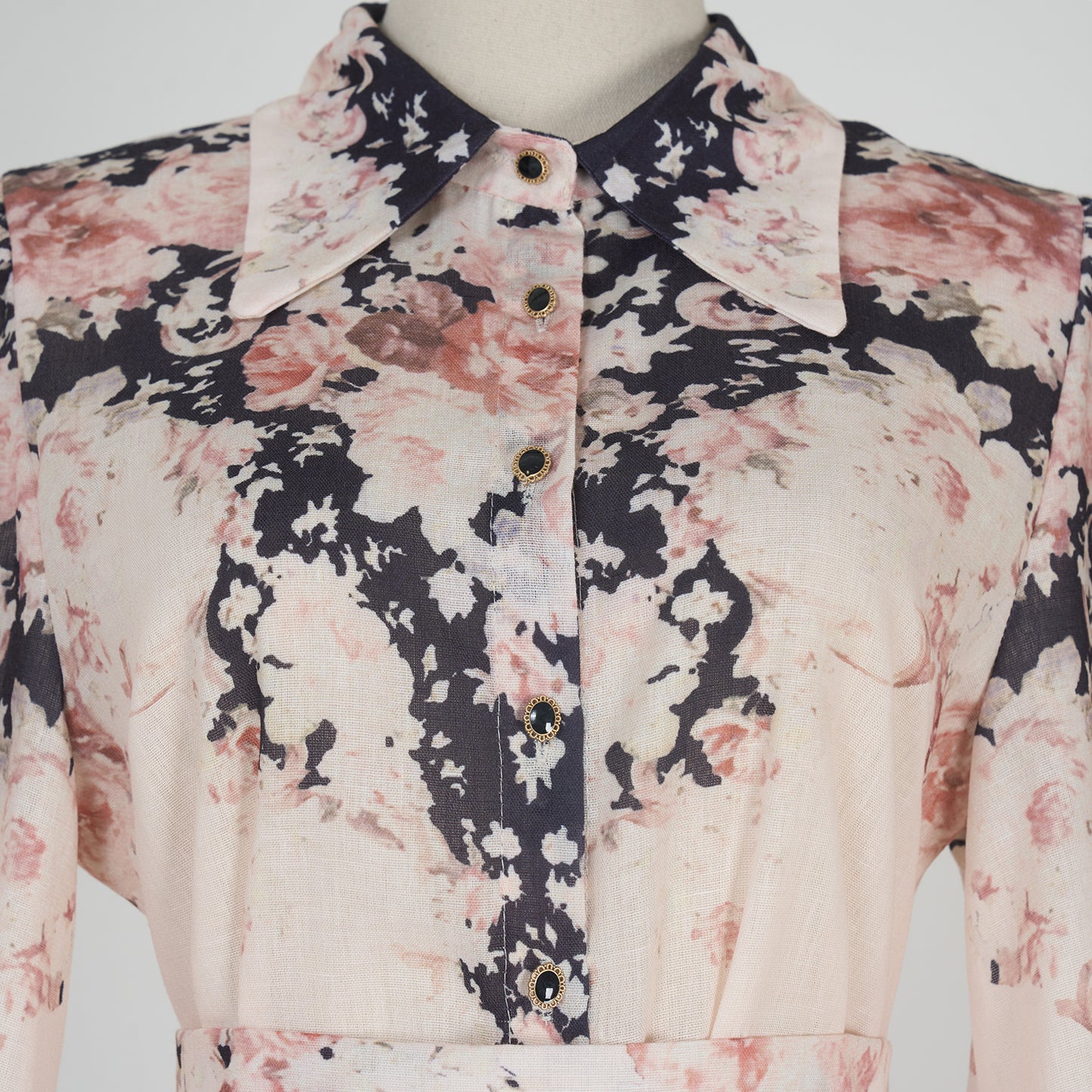 Flower Pattern Long Sleeve Blouse & Long Skirt Set