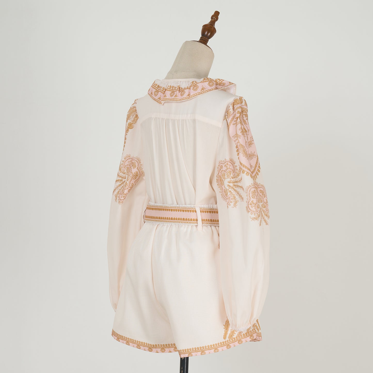 Loose Shirt With Ruffled Collar Elastic Waist Shorts Two Piece Set