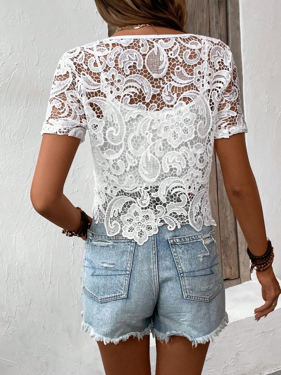 Lace Round Neck Blouse