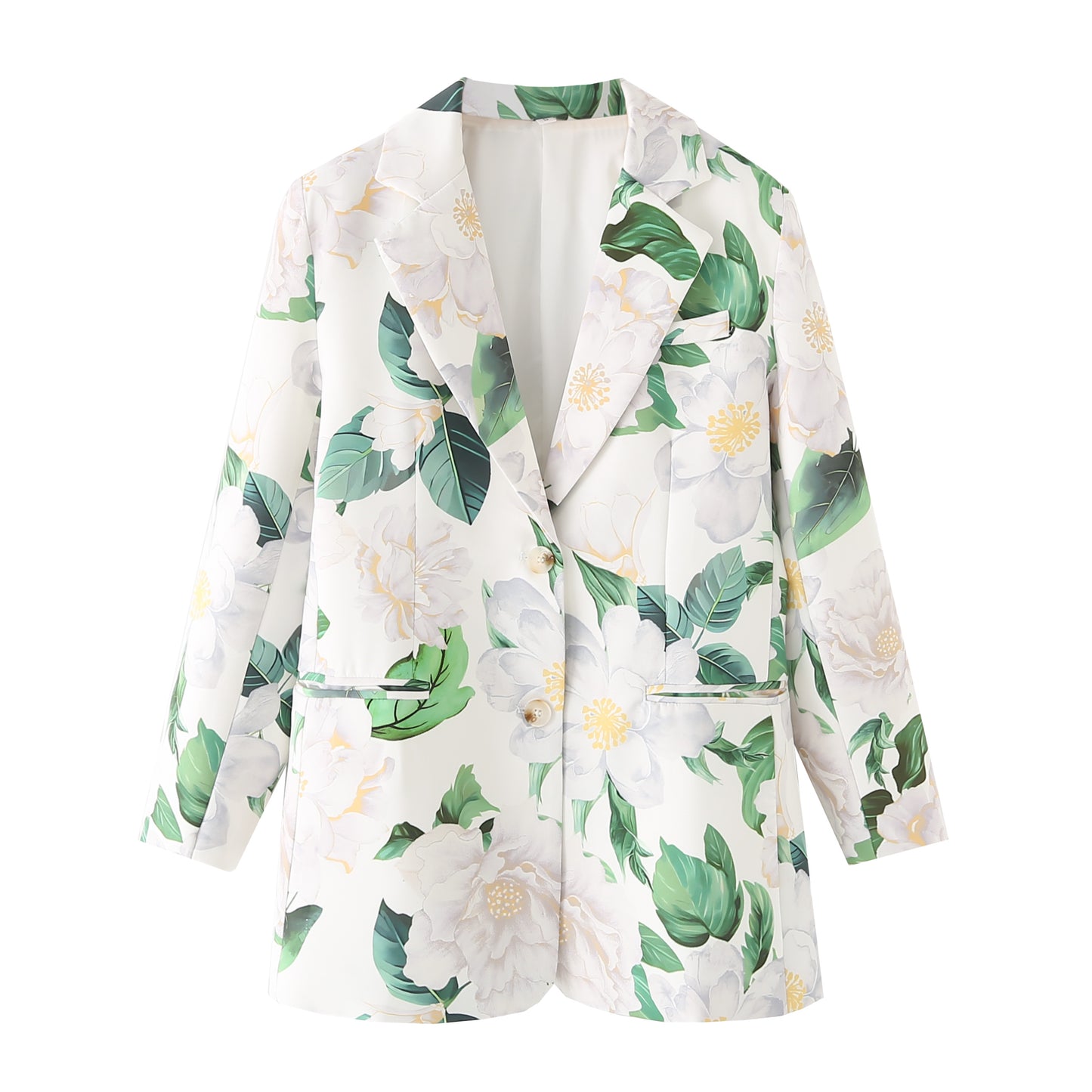 Loose Floral Printed Blazer