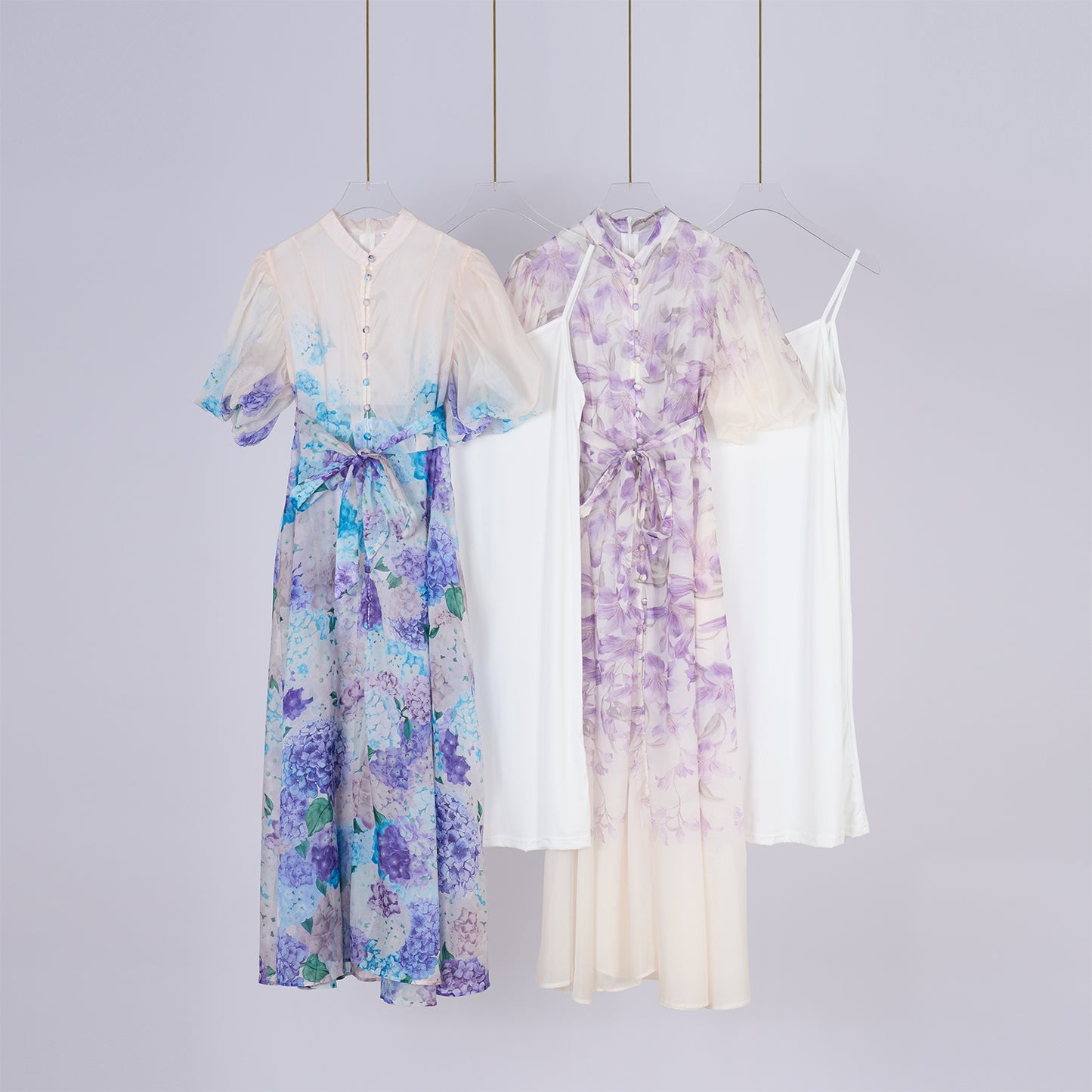 Elegant Short Sleeved Long Dress With Printed Pattern