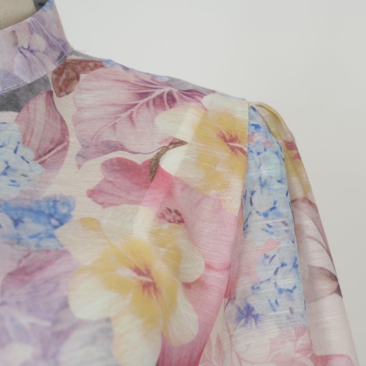 Long Sleeved Floral Printed Blouse & Skirt Set