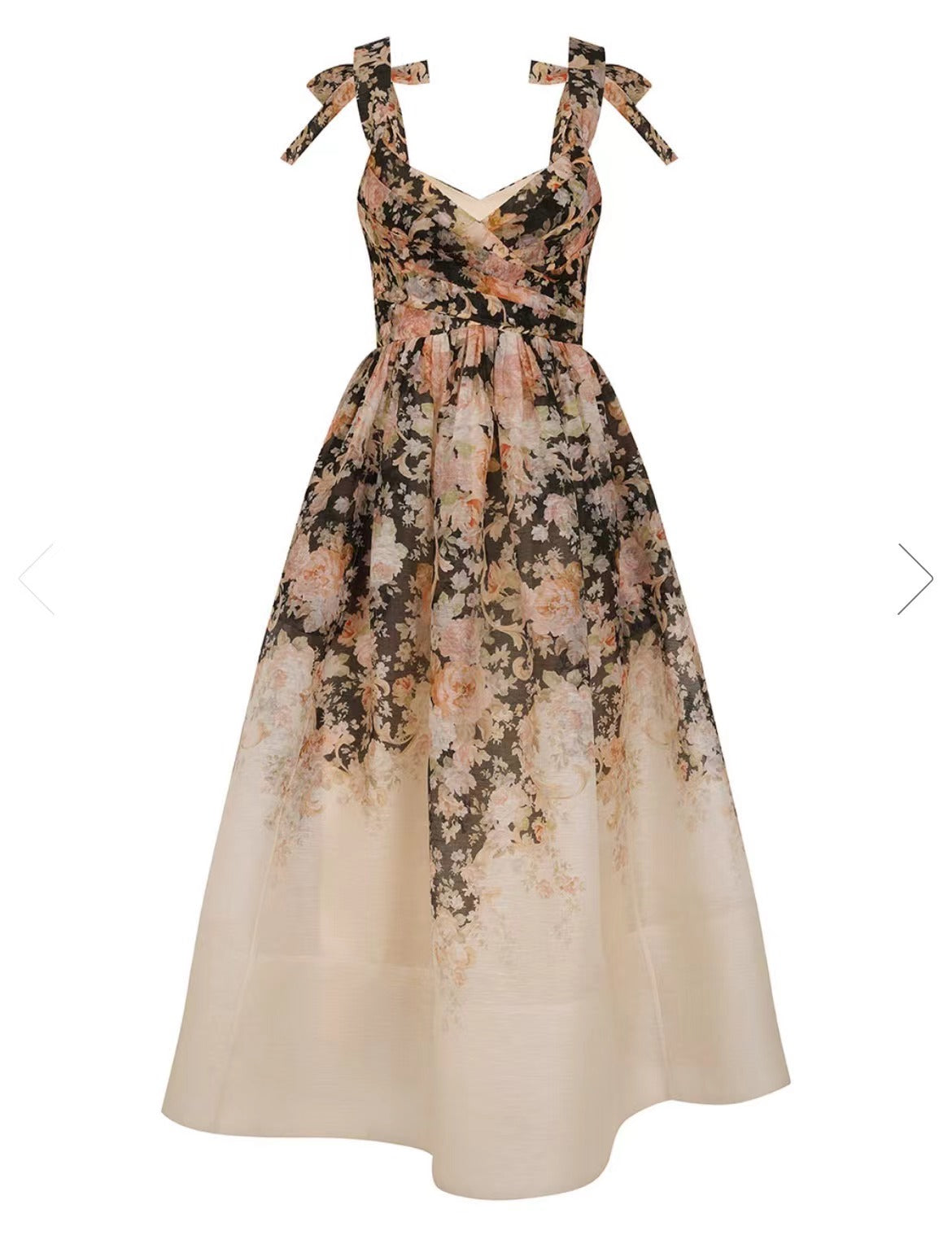 Lady Sweet Bow Tie Strap Dress In Mid Length