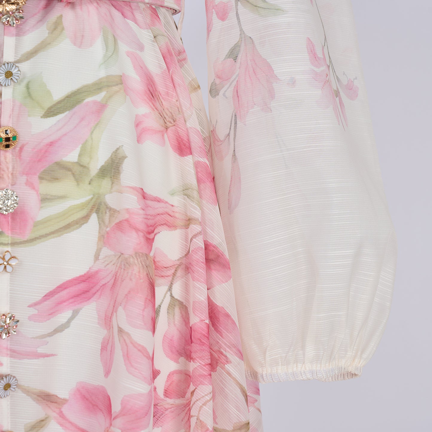 Vacation Style Patterned Buttoned Dress