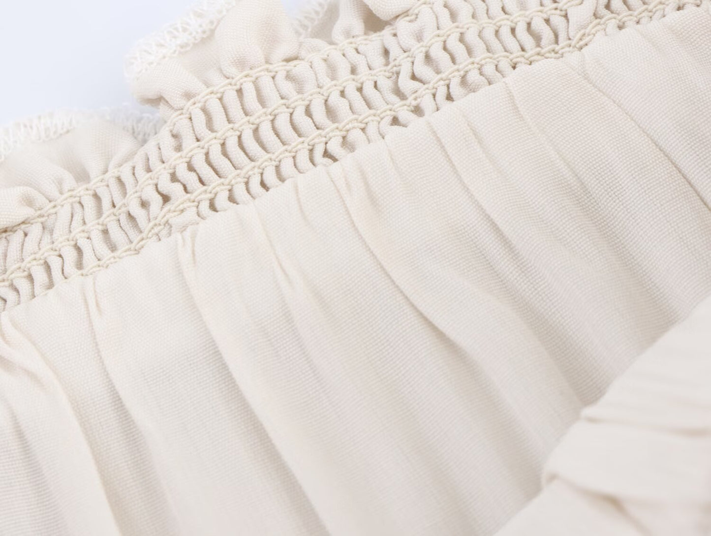 Ivory Tiered Mid Waist Midi Skirt