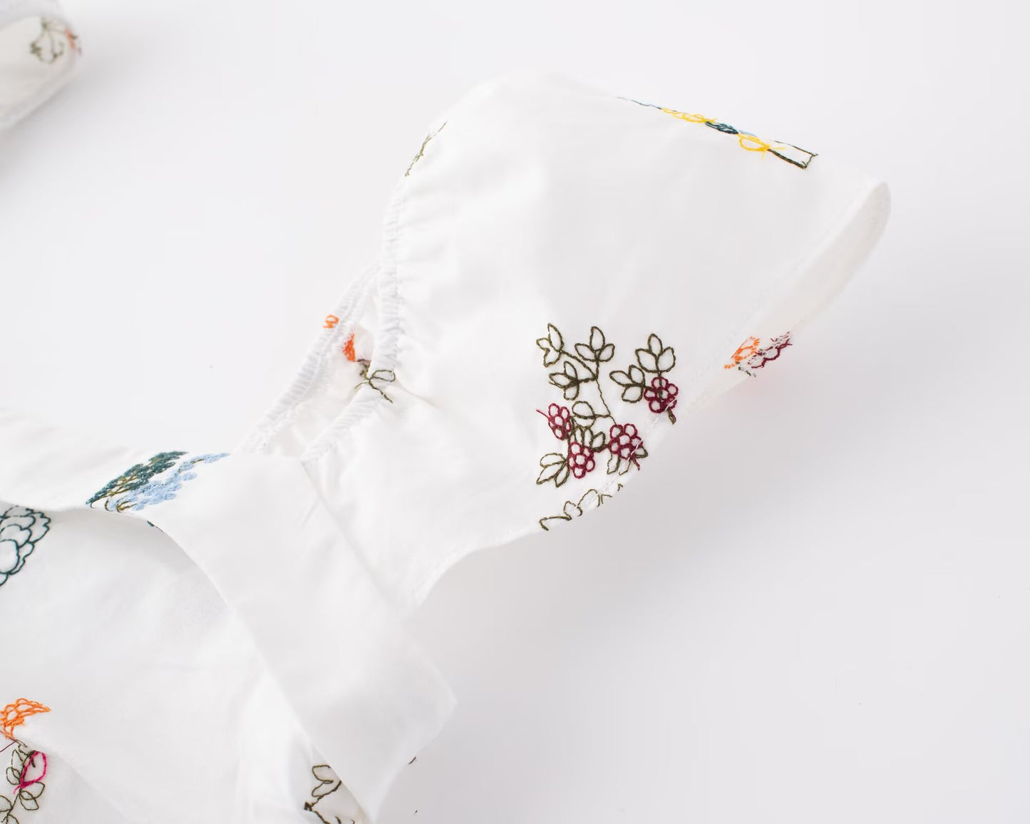 Embroidered Puff Sleeve Dress