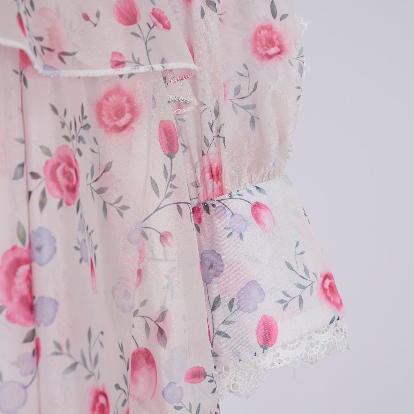 Long Sleeve Printed Buttons Of The Belt Dress