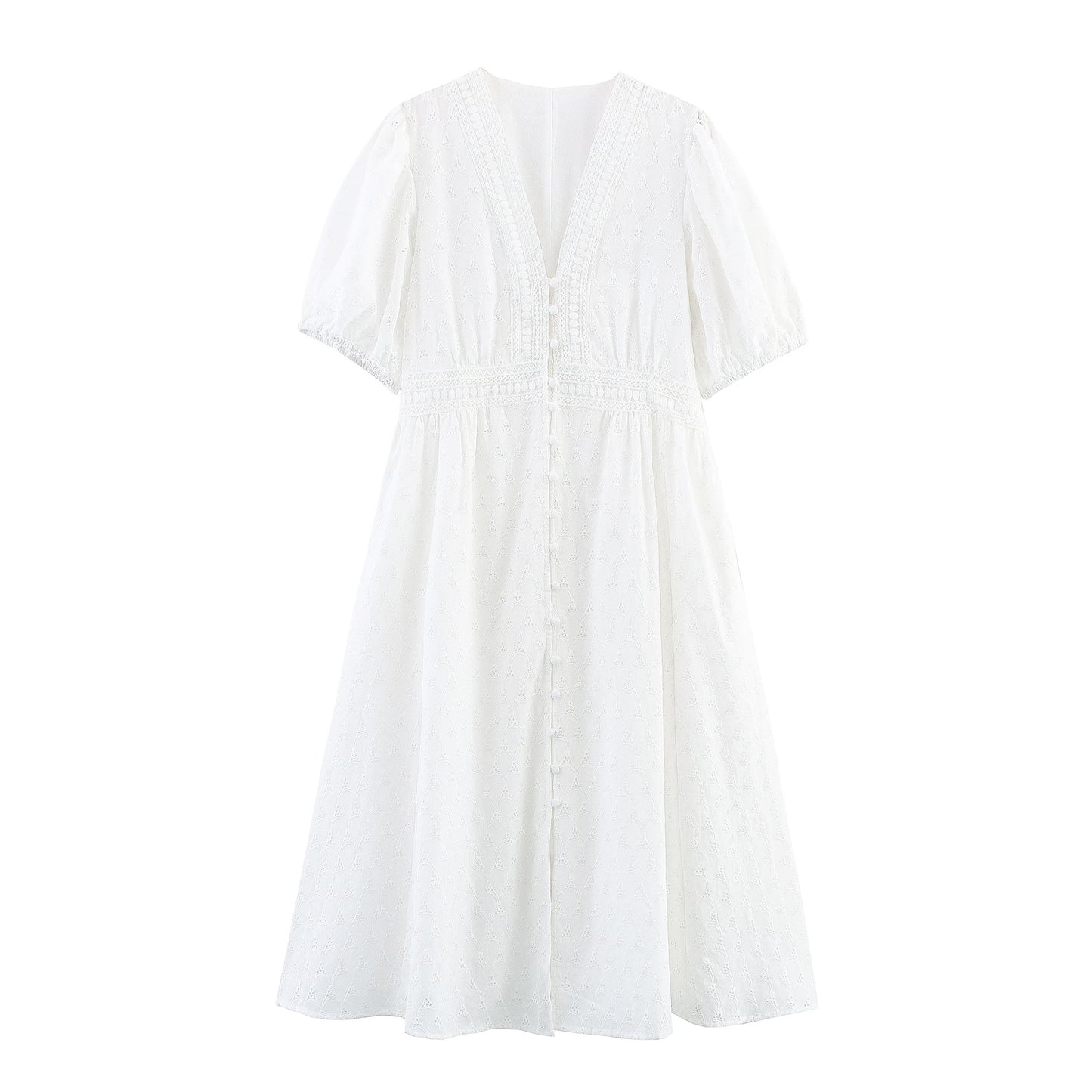 Cotton Embroidery Tea Dress