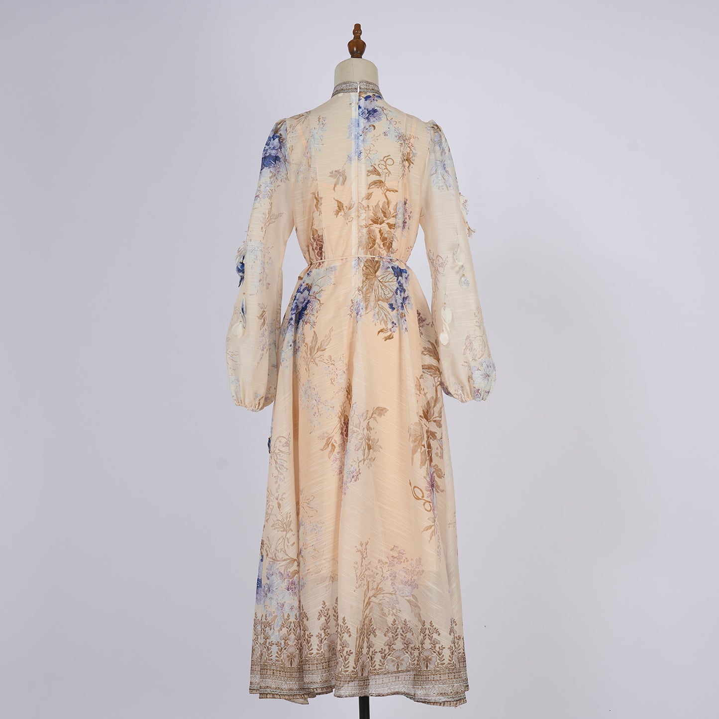 Long Sleeve Printed Button Dress