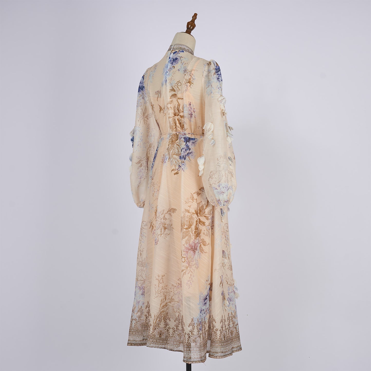 Long Sleeve Printed Button Dress