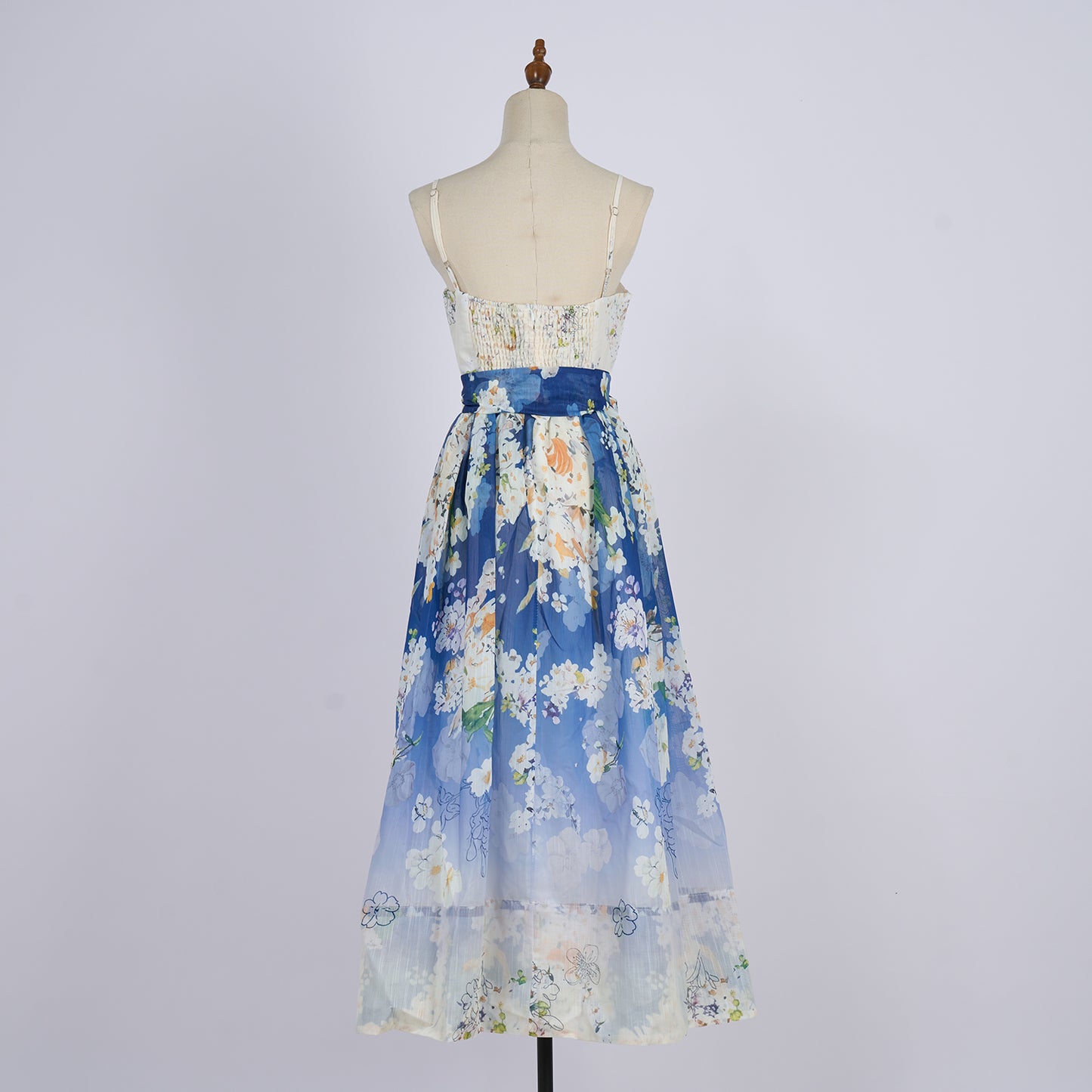 Fishbone Floral Midi Dress