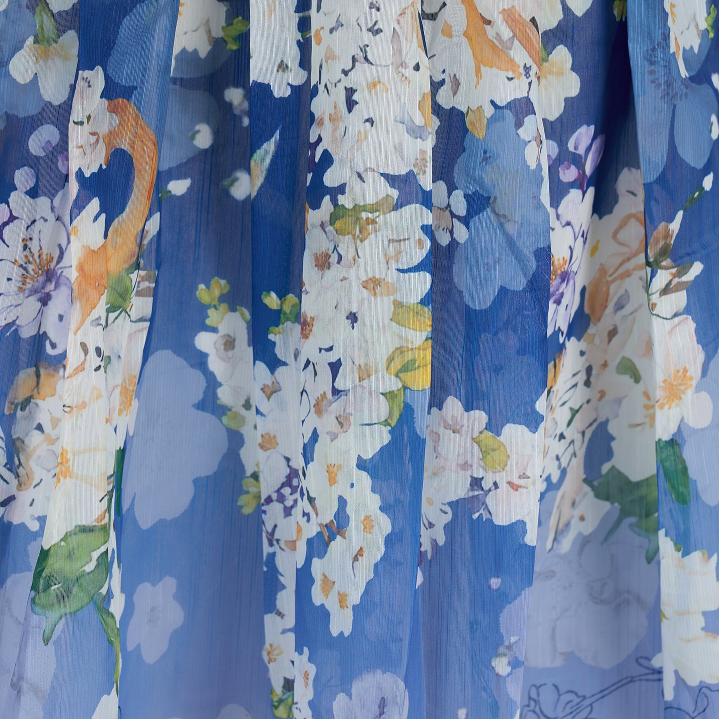 Fishbone Floral Midi Dress