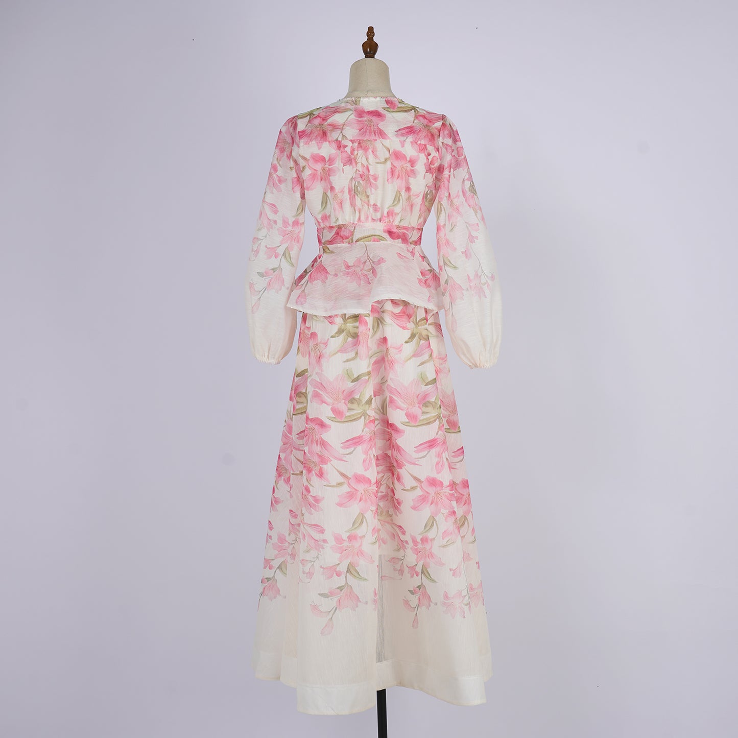 Long Sleeved Linen blend Shirt And Skirt Set