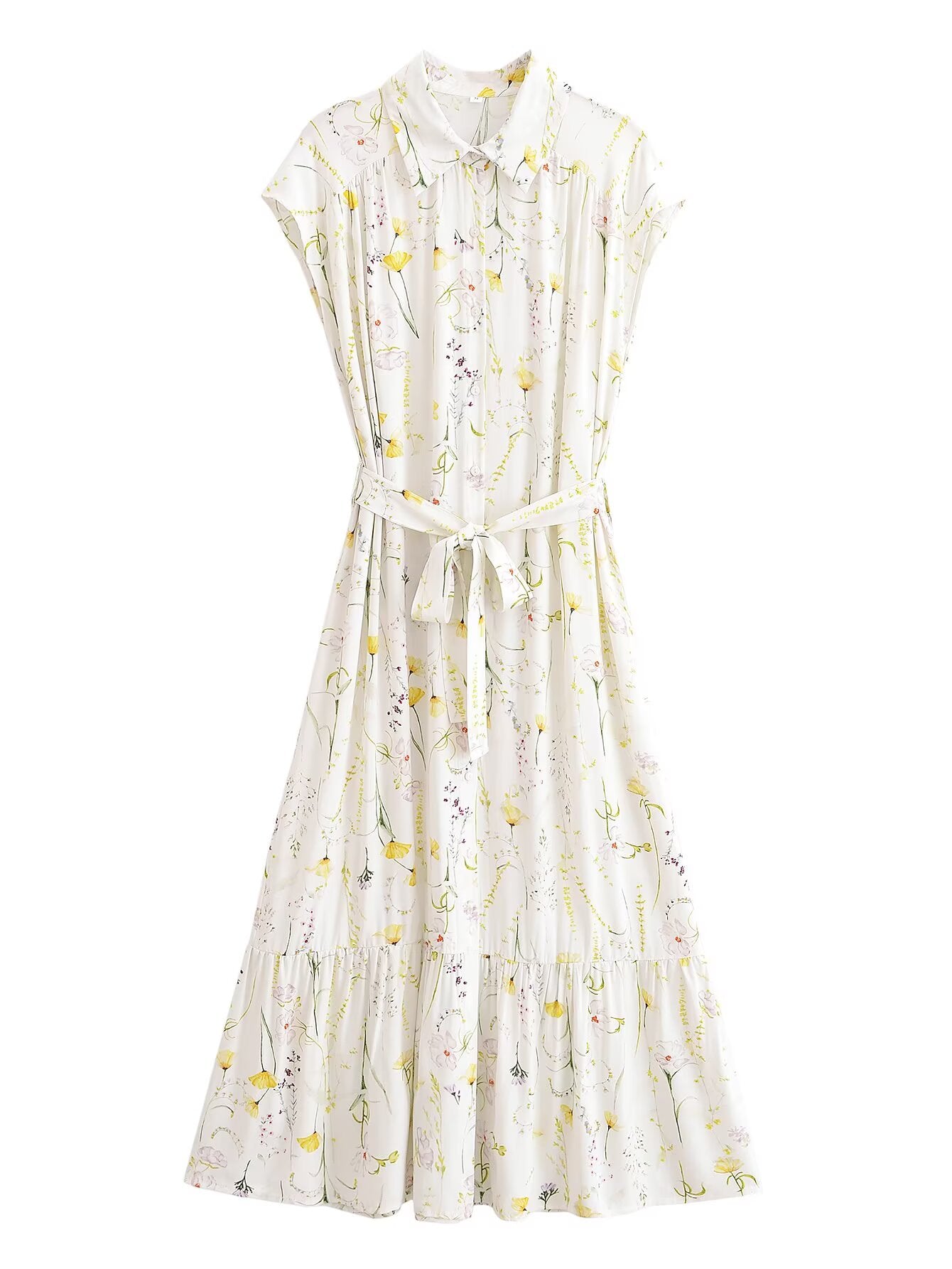 Printed Bohemian Beach Belt Dress
