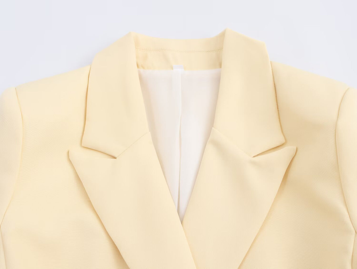 Soft Yellow Double Breasted Blazer
