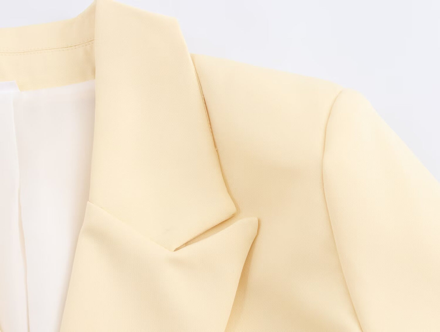 Soft Yellow Double Breasted Blazer