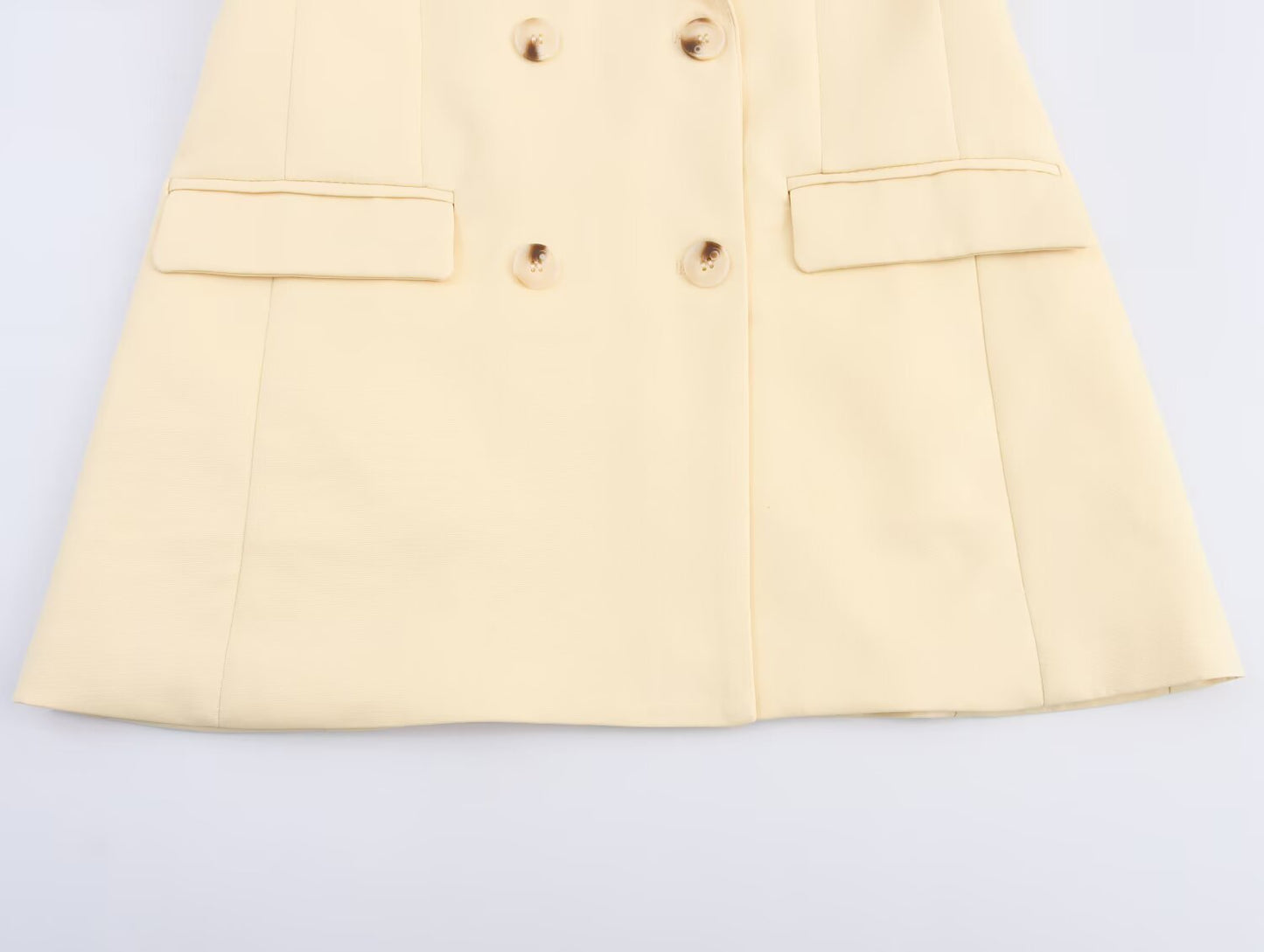 Soft Yellow Double Breasted Blazer