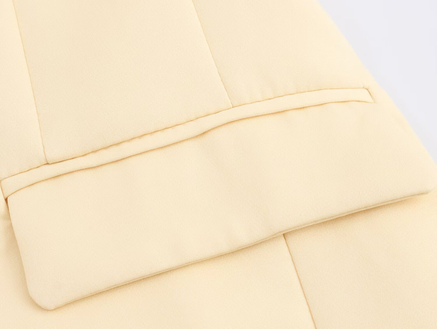 Soft Yellow Double Breasted Blazer
