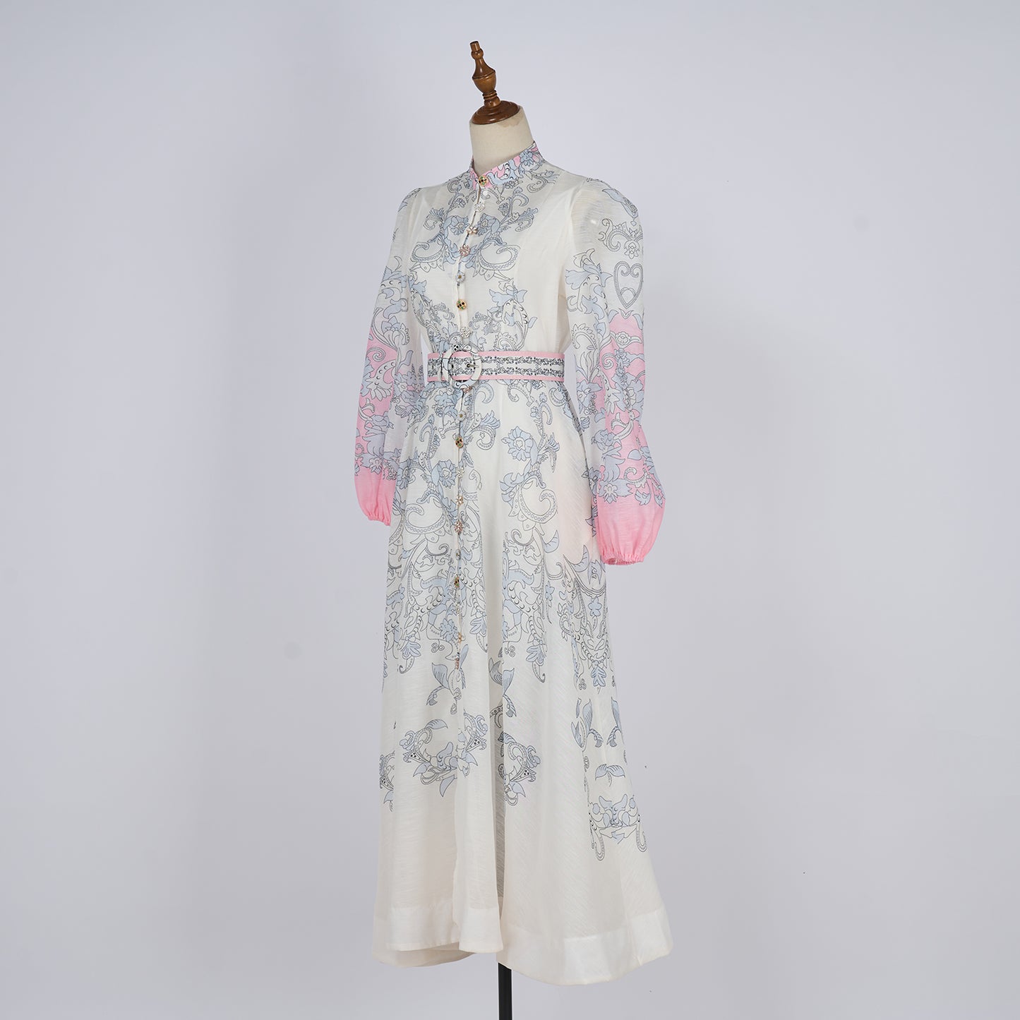 Lantern Sleeve Retro Printed Dress