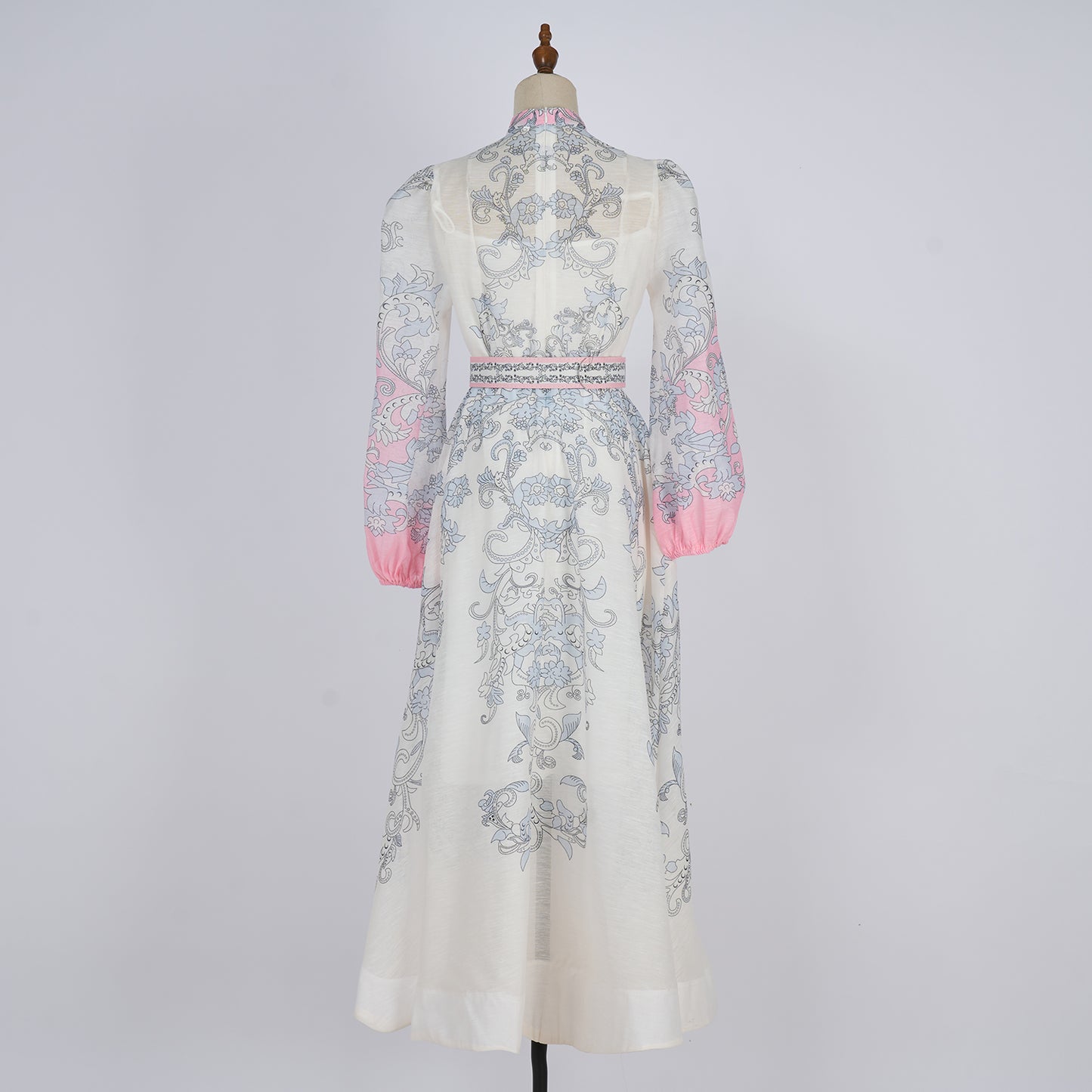 Lantern Sleeve Retro Printed Dress