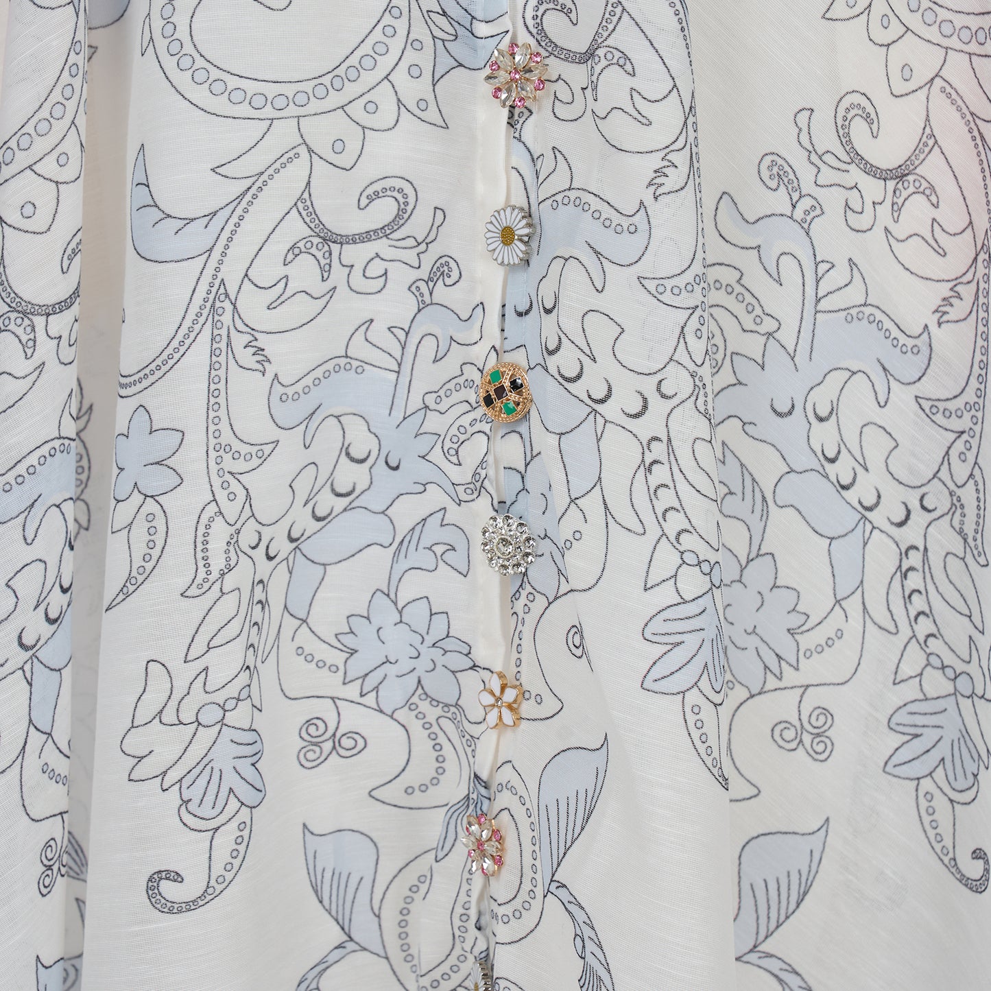 Lantern Sleeve Retro Printed Dress