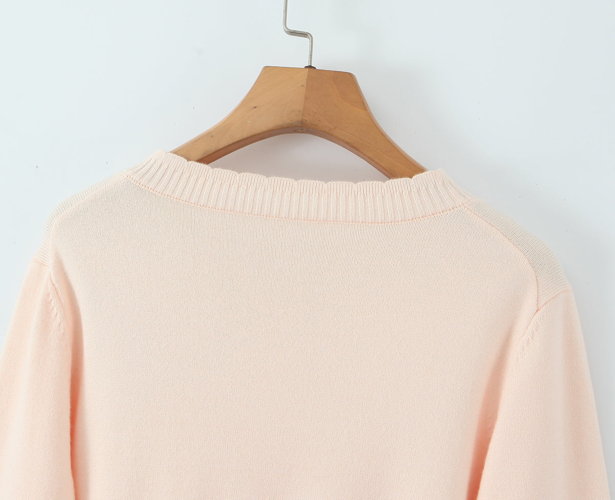 Soft Pink Floral Embroidered Cardigan