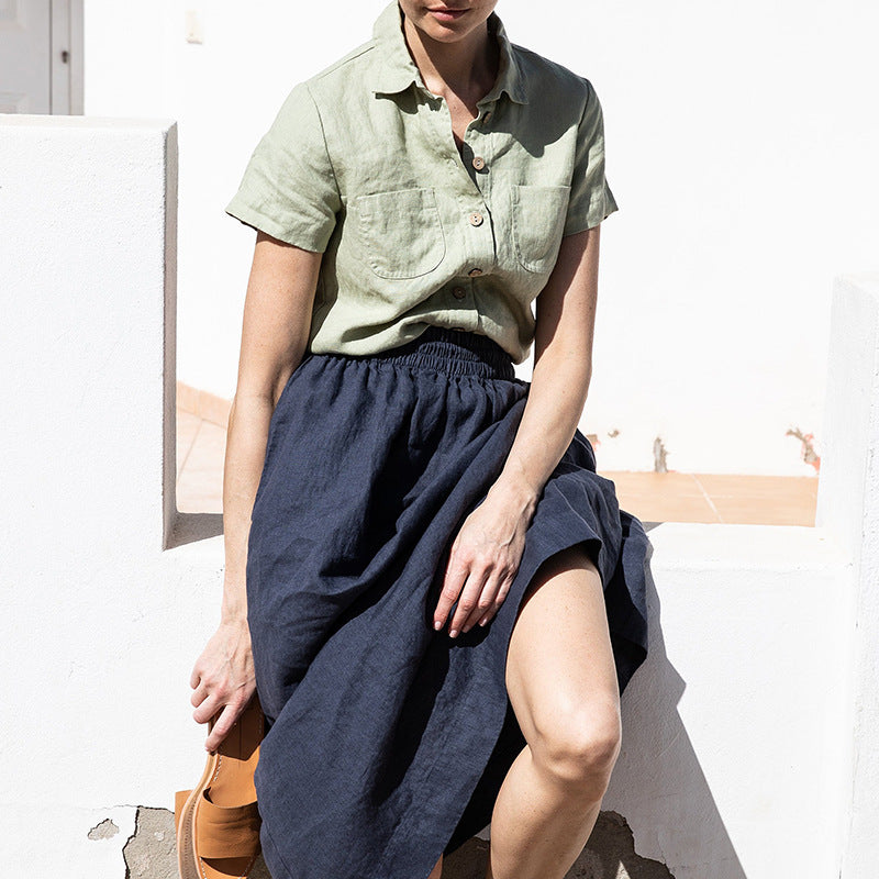 Short Sleeved Linen Shirt